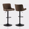Dundas Faux Leather Bar Stools [Height Adjustable] [Set of 2]-5