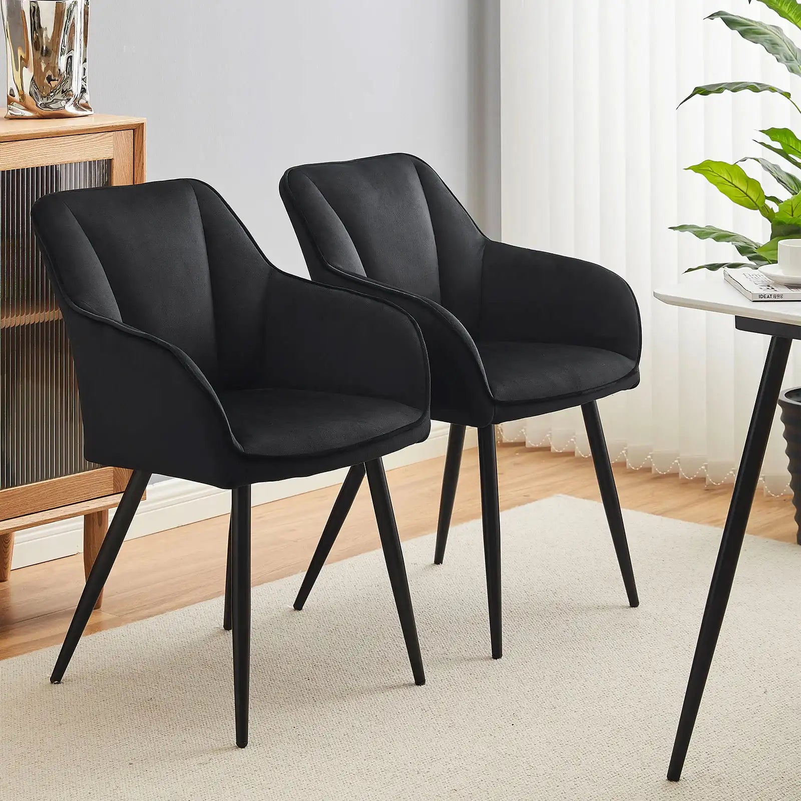 Earven Velvet Dining Chairs [Set of 2]-0