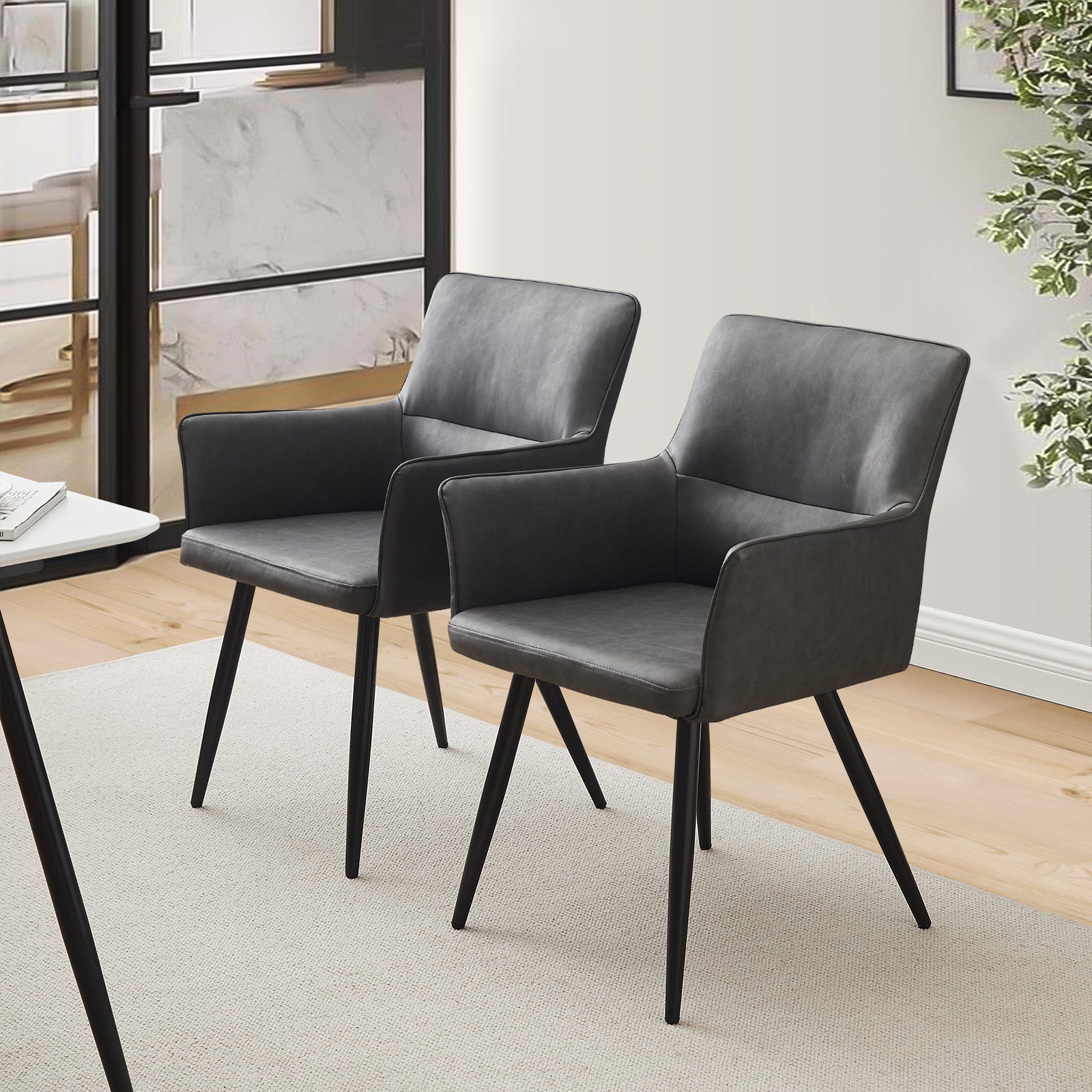 Ebern Dining Chairs [Faux Leather] [Set of 2]-5