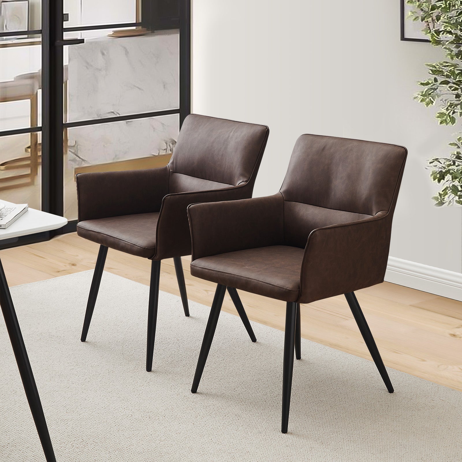 Ebern Dining Chairs [Faux Leather] [Set of 2]-0