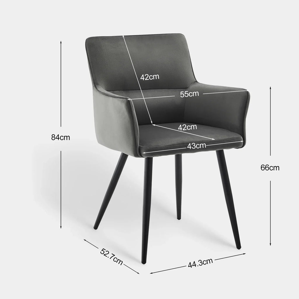 Ebern Velvet Dining Chairs [Set of 2]-3