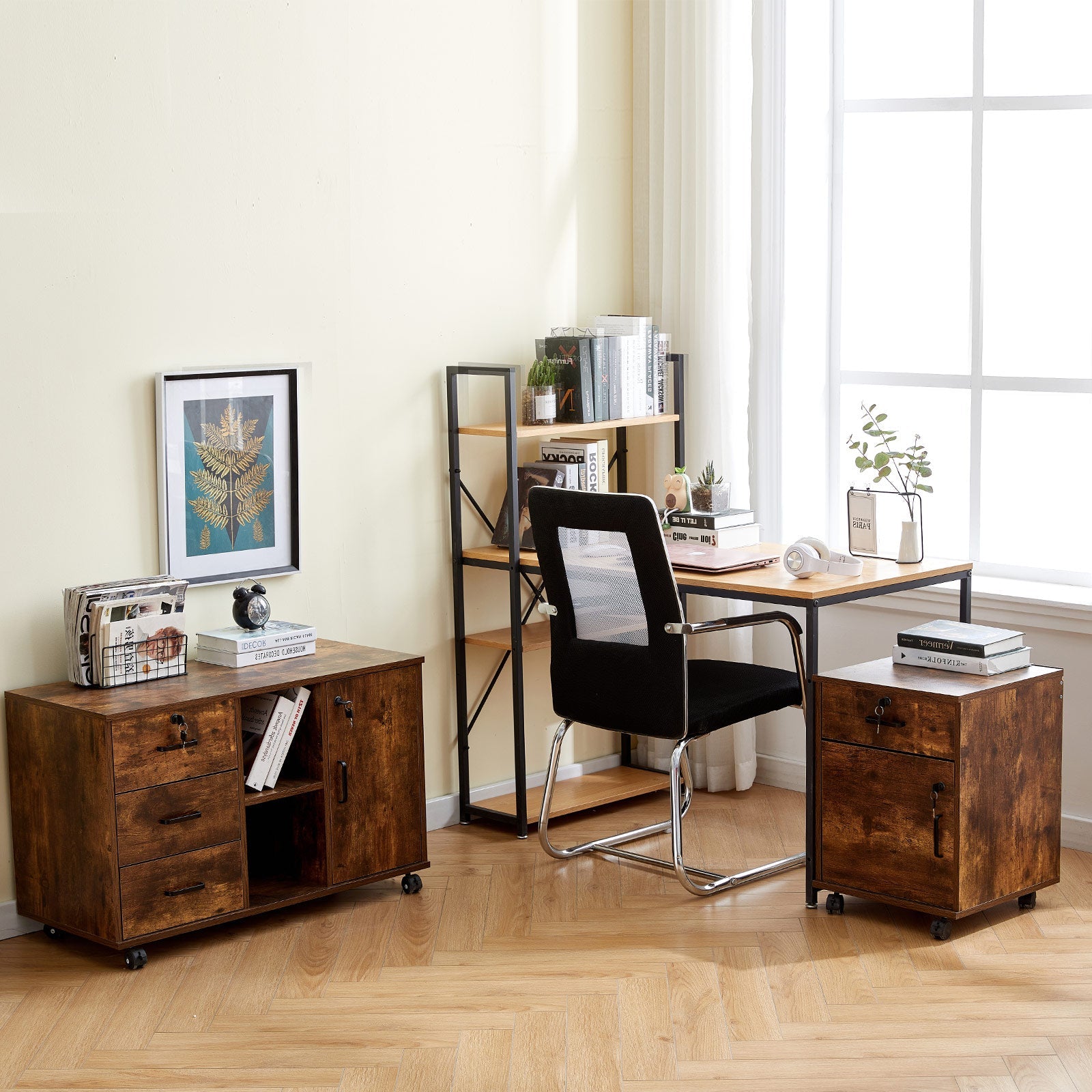 Edene Mobile Filing Cabinet [1-Drawer 1-Door]-2