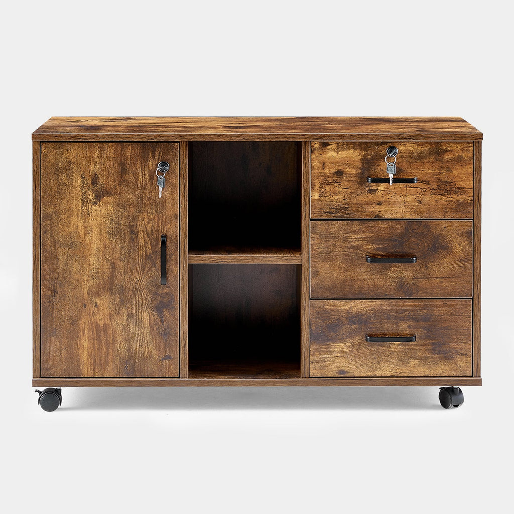 Edene Wide Lateral Filing Cabinet [3-Drawer 1-Door]-3