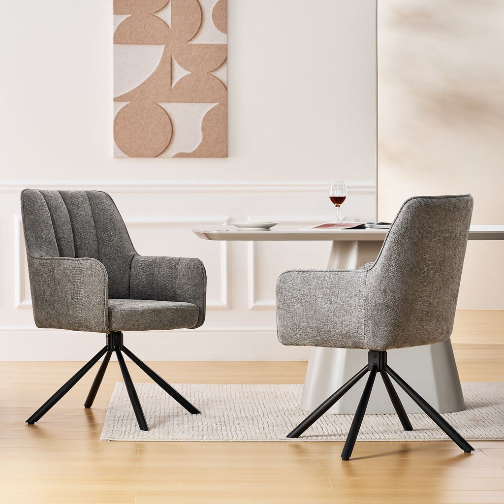 Eloise Linen Blends Swivel Chair-2