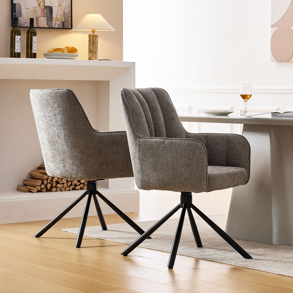 Eloise Linen Blends Swivel Chair-1