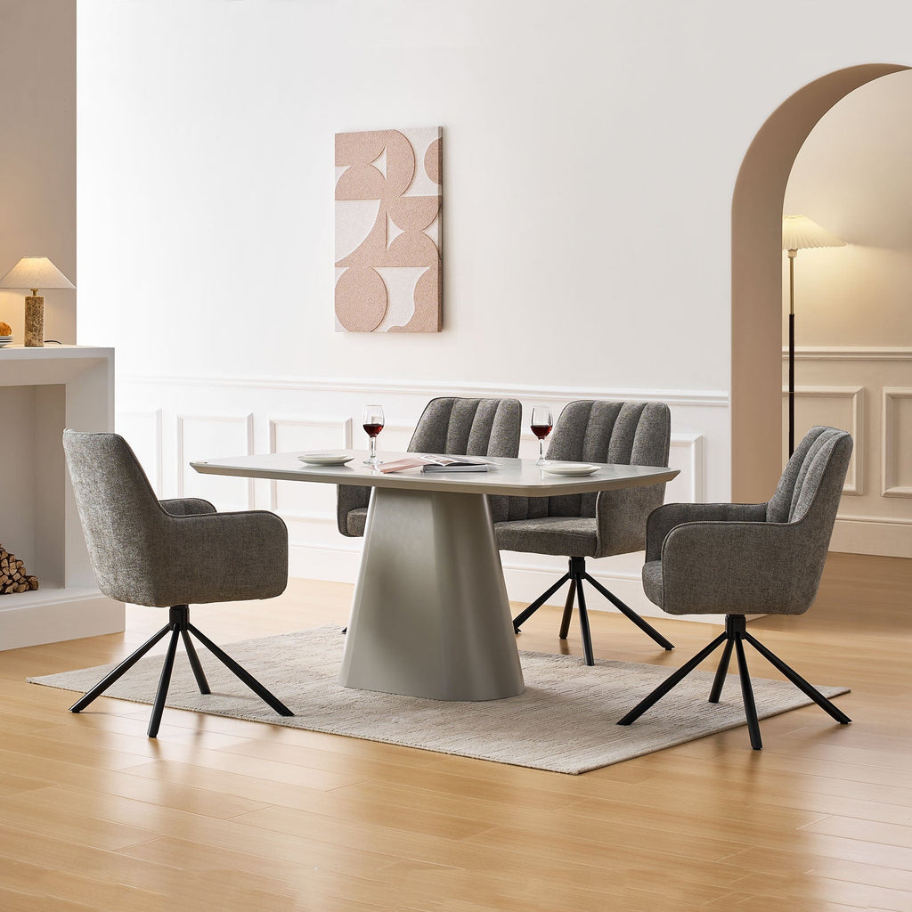 Eloise Linen Blends Swivel Chair-3