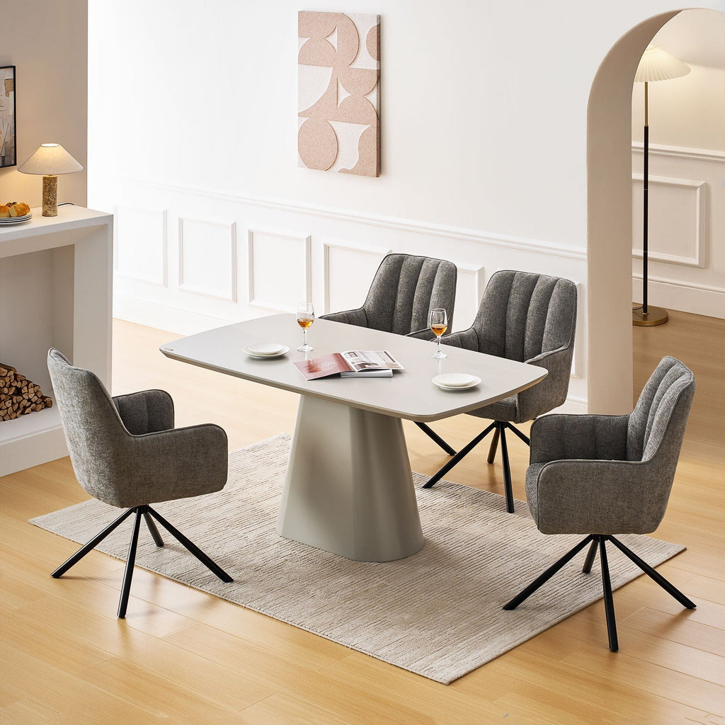 Eloise Linen Blends Swivel Chair-4