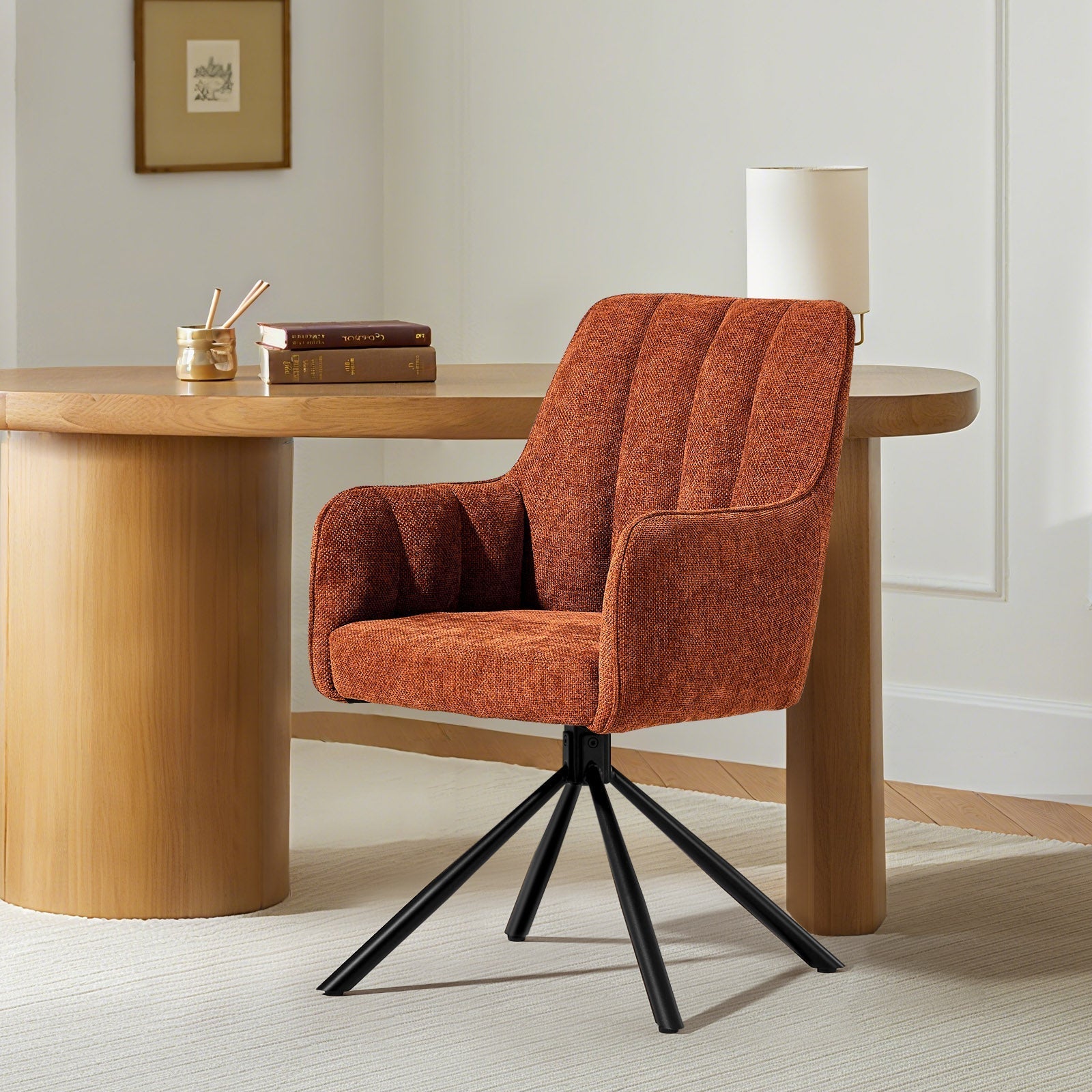 Eloise Linen Blends Swivel Chair-6