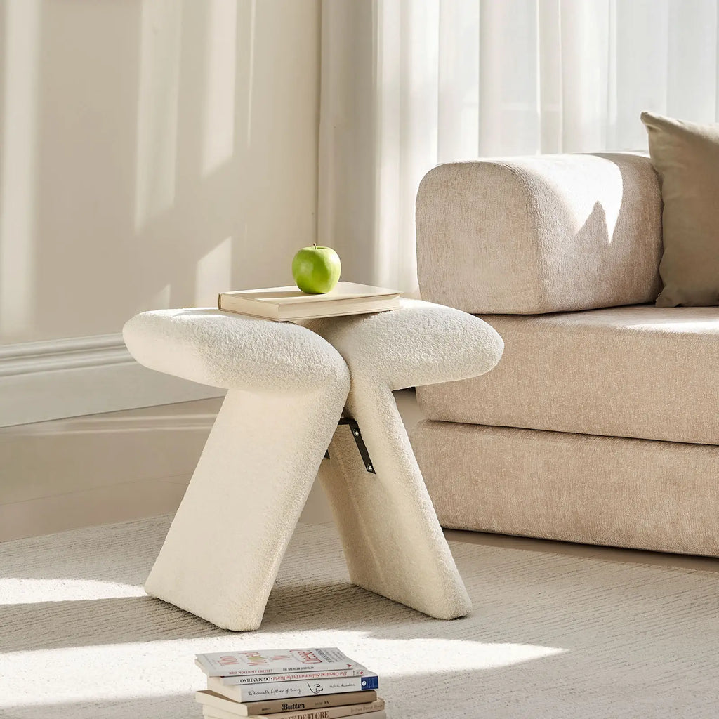 Faye Cream Vanity Stool-3