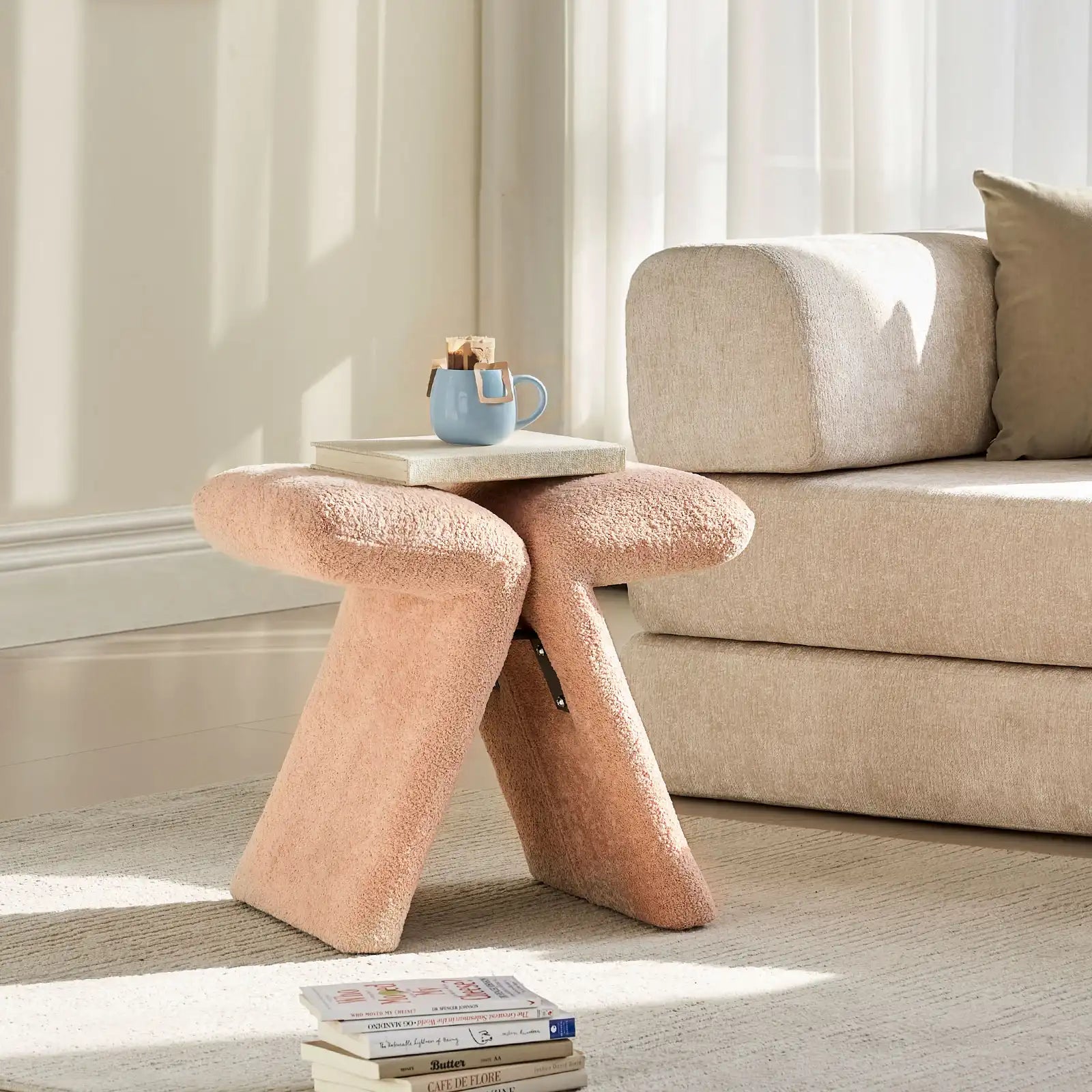 Faye Warm Blush Vanity Stool-3