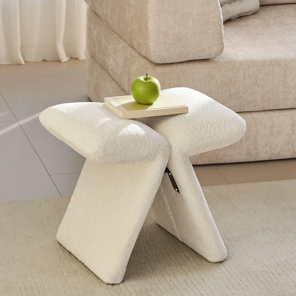 Faye Cream Vanity Stool-4