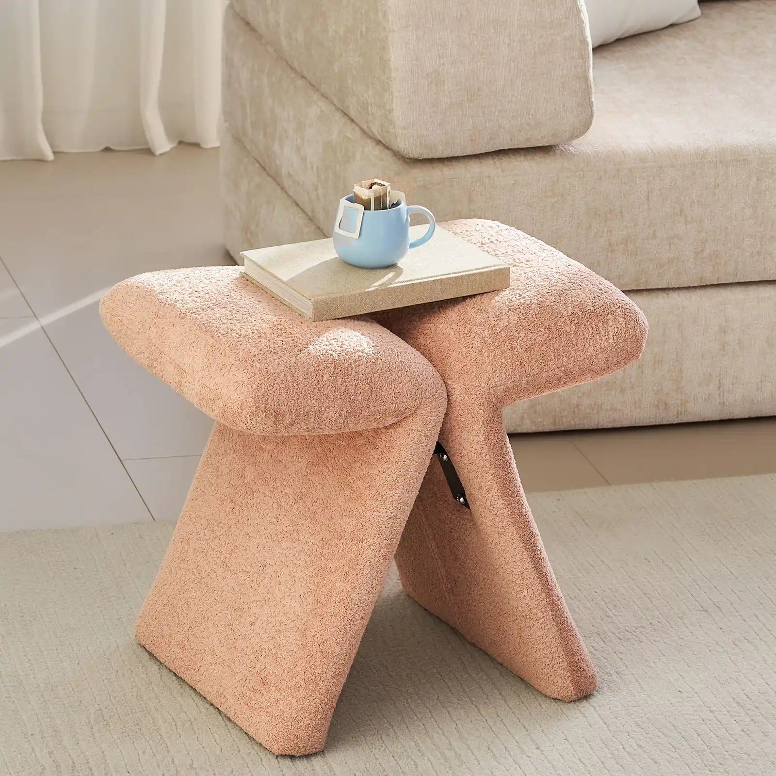 Faye Warm Blush Vanity Stool-4