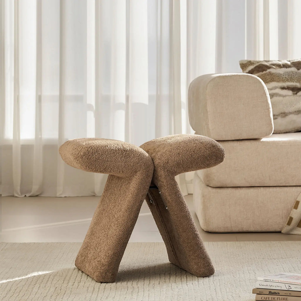Faye Teddy Brown Accent Stool-2