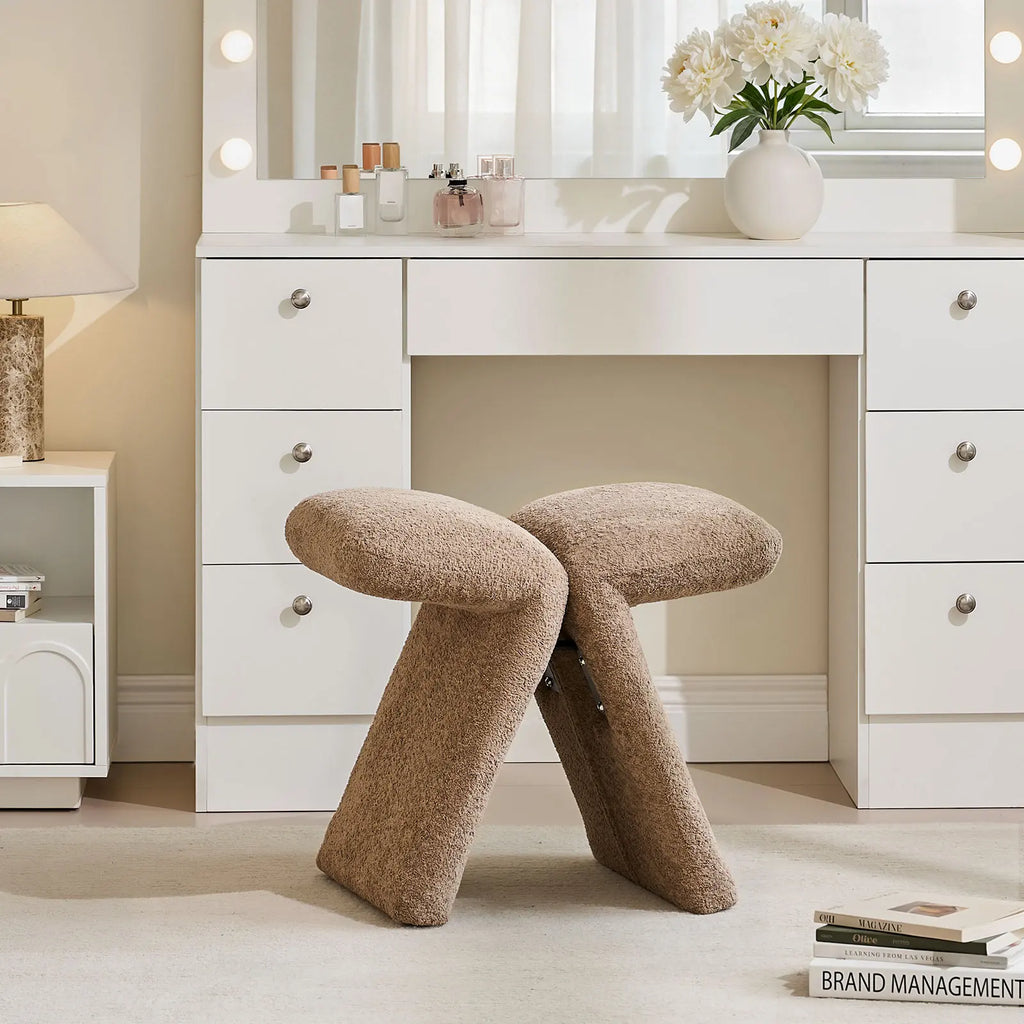 Faye Teddy Brown Accent Stool-3