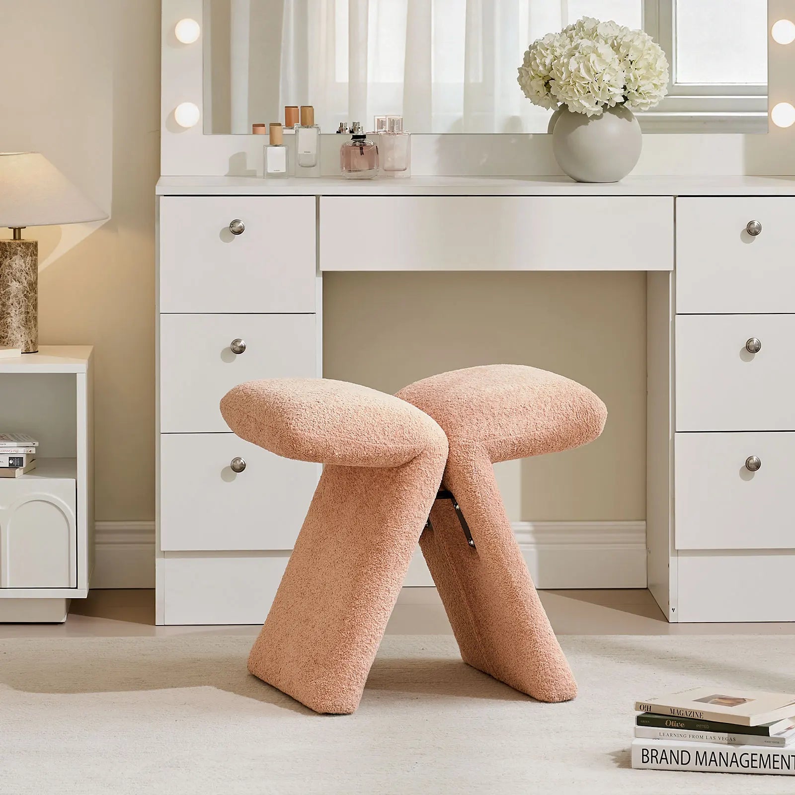Faye Warm Blush Vanity Stool-0