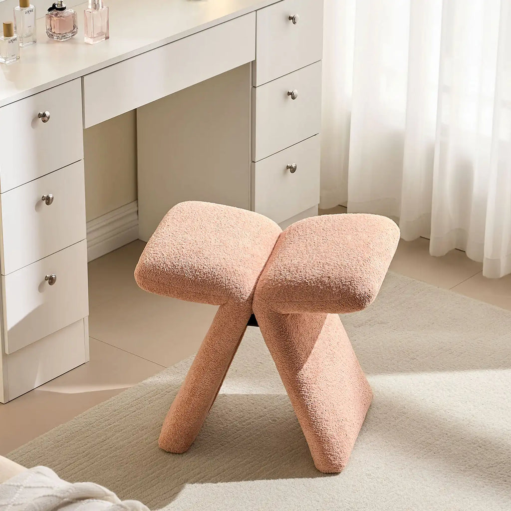Faye Warm Blush Vanity Stool-1