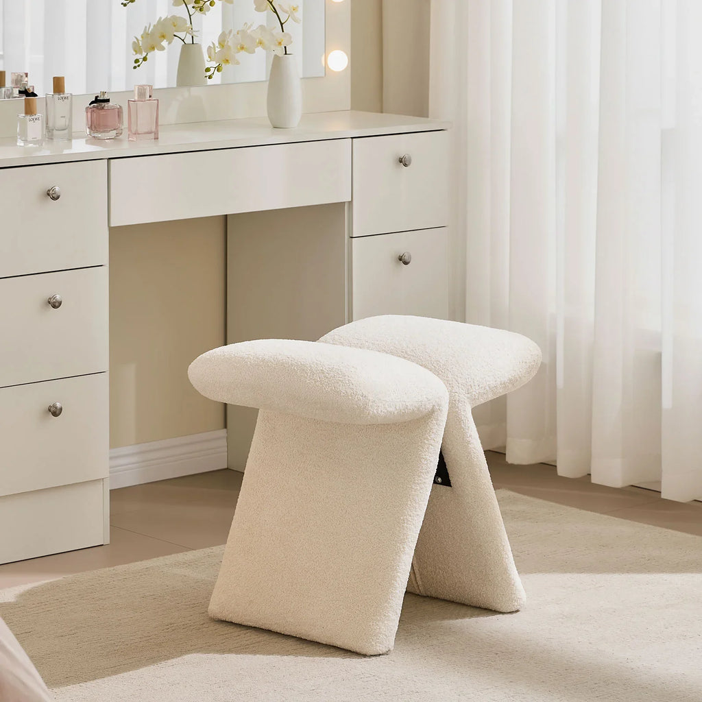 Faye Cream Vanity Stool-0