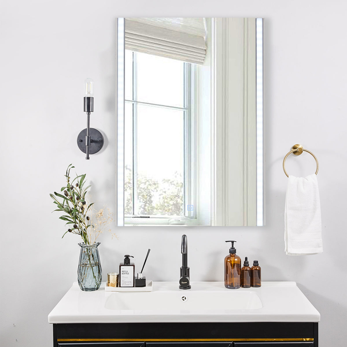 Fiora Led Light Streamline Frameless Bathroom Mirror-5