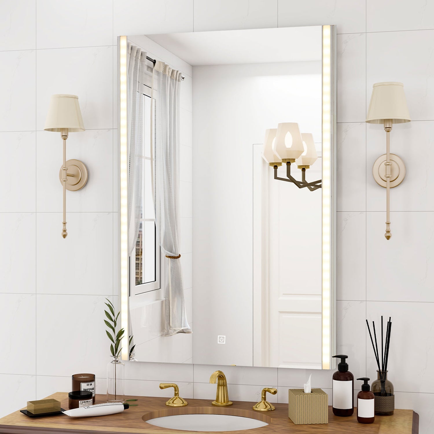 Fiora Led Light Streamline Frameless Bathroom Mirror-0