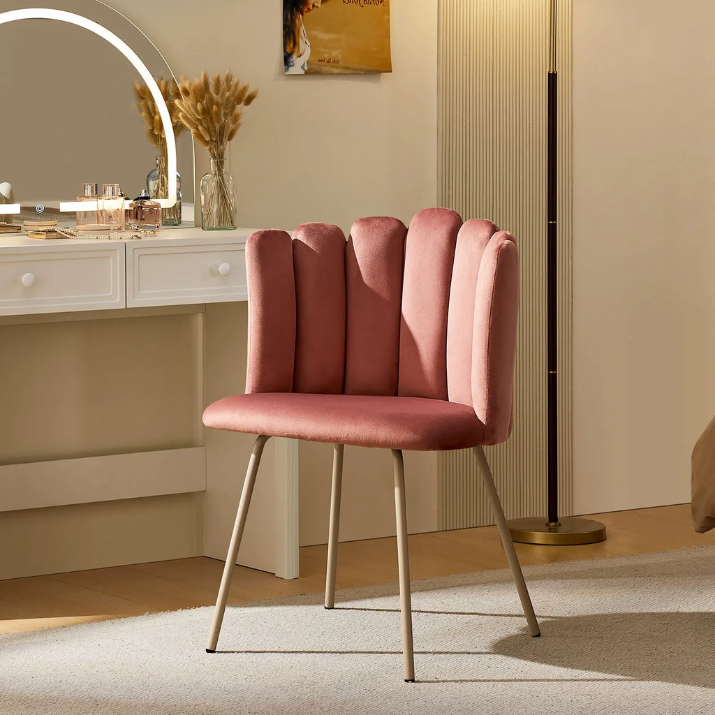 Fleur Pink Velvet Side Chair-2