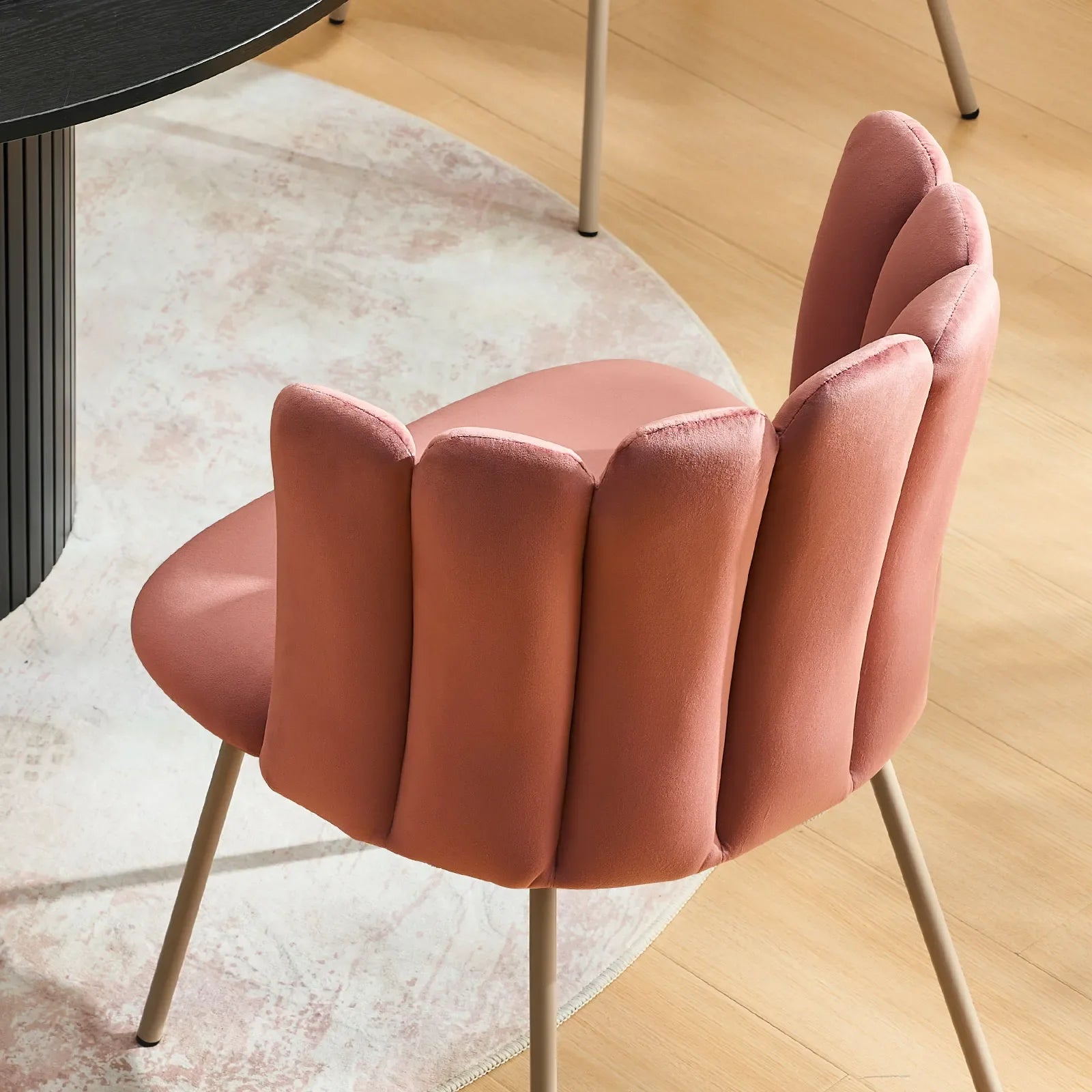 Fleur Pink Velvet Side Chair-1
