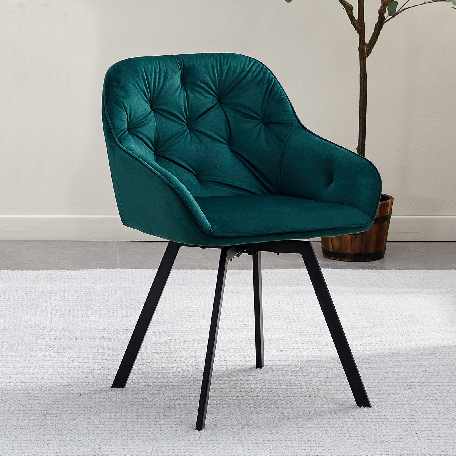 Garvies Velvet Swivel Dining Chairs-6
