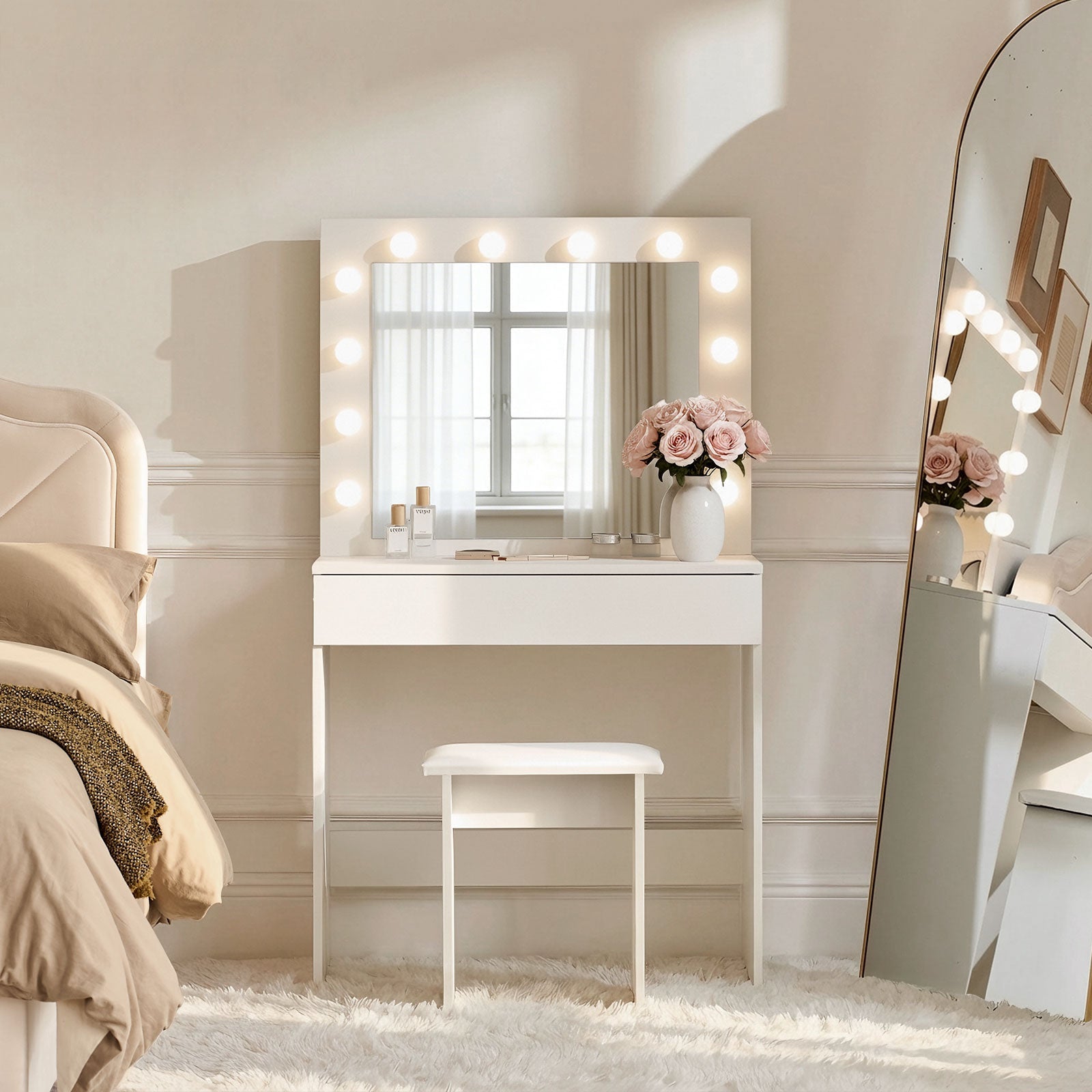 Hollywood 1-Drawer Dressing Table Set-2