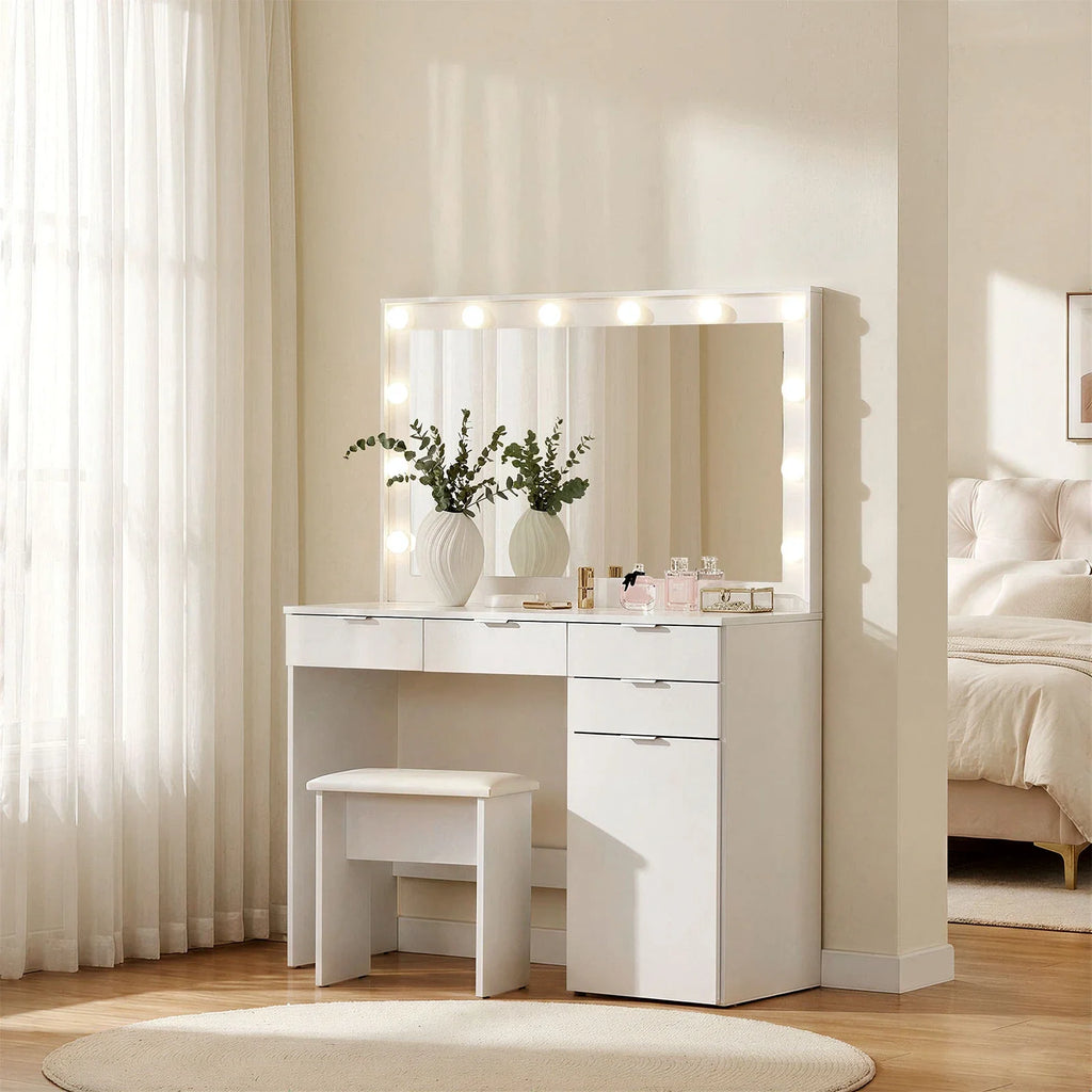 Hollywood 4-Drawer Dressing Table Set-0