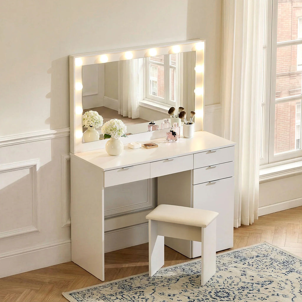 Hollywood 4-Drawer Dressing Table Set-3