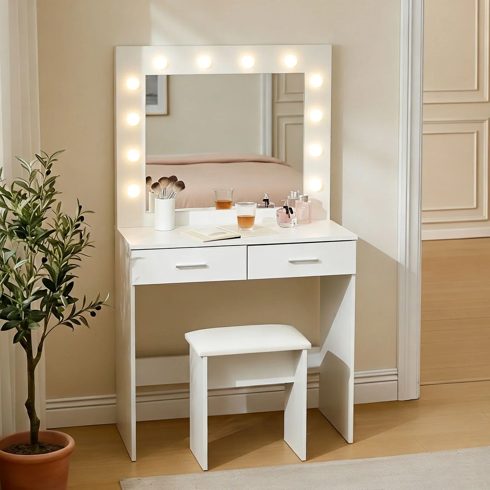 Hollywood 2-Drawer Dressing Table Set-2