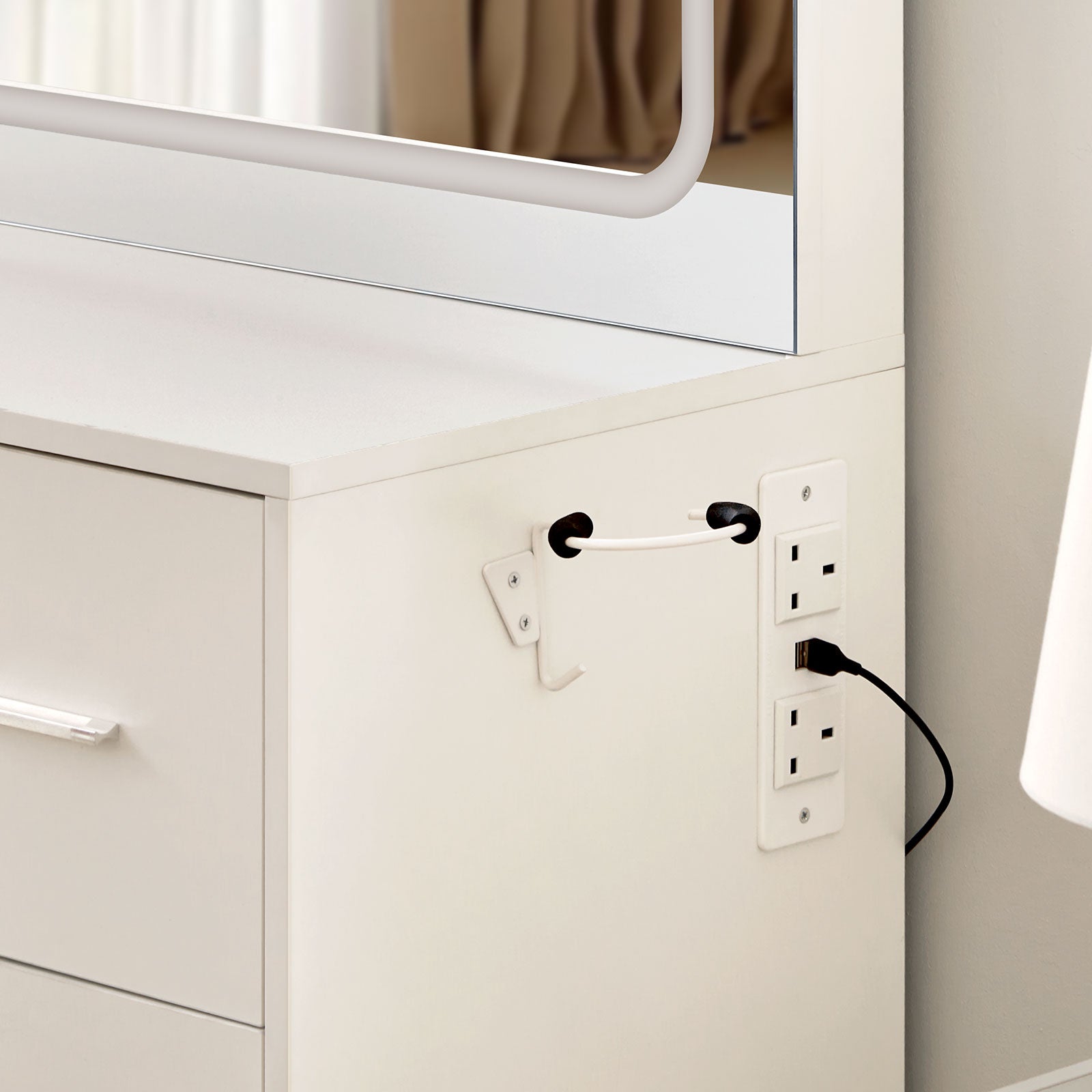 Luna Dressing Table Set [with Hairdryer Holder]-3