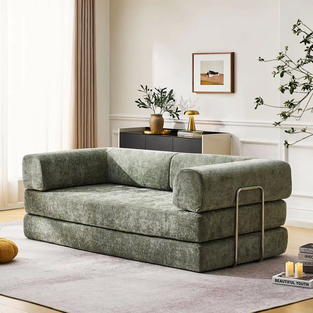 Hugo Moss Green Convertible Sofa Bed-0