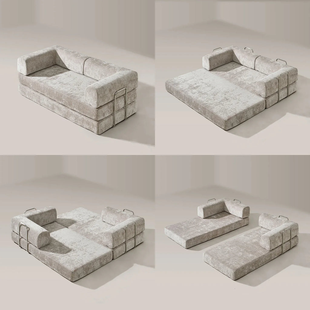 Hugo Khaki Convertible Sofa Bed-4