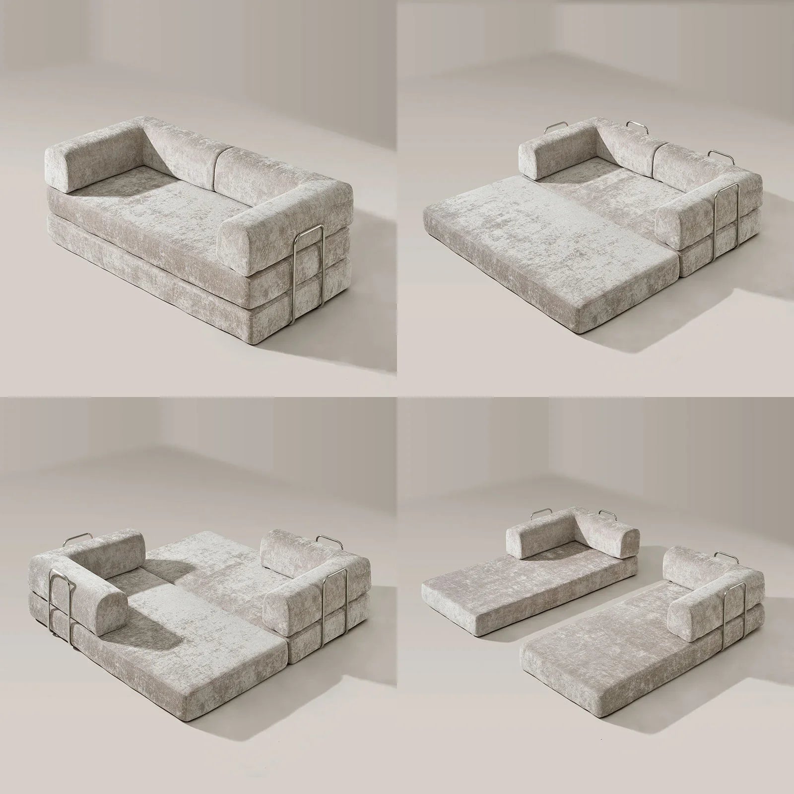 Hugo Khaki Convertible Sofa Bed-4