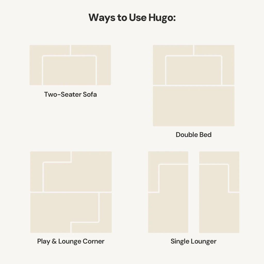Hugo Cream Convertible Sofa Bed-2