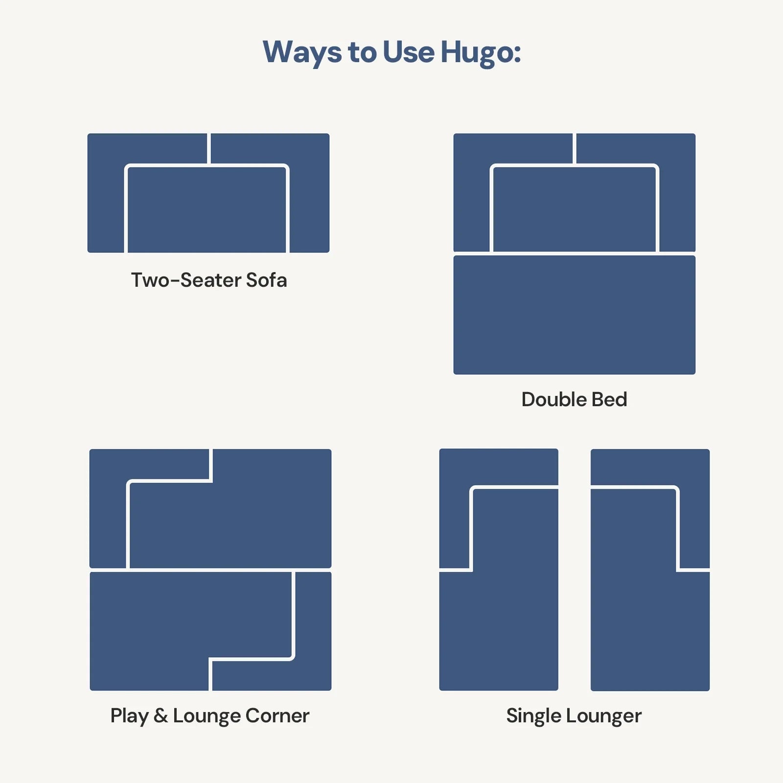 Hugo Navy Blue Convertible Sofa Bed-2