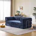 Hugo Navy Blue Convertible Sofa Bed-0