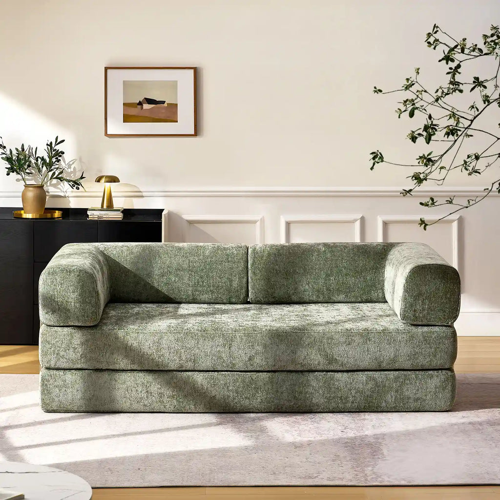 Hugo Moss Green Convertible Sofa Bed-1