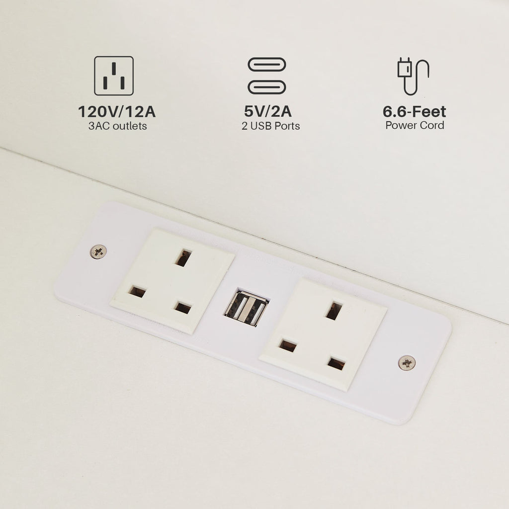 Kody LED Light Bedside Table [Charging Station][Nightstand]-2