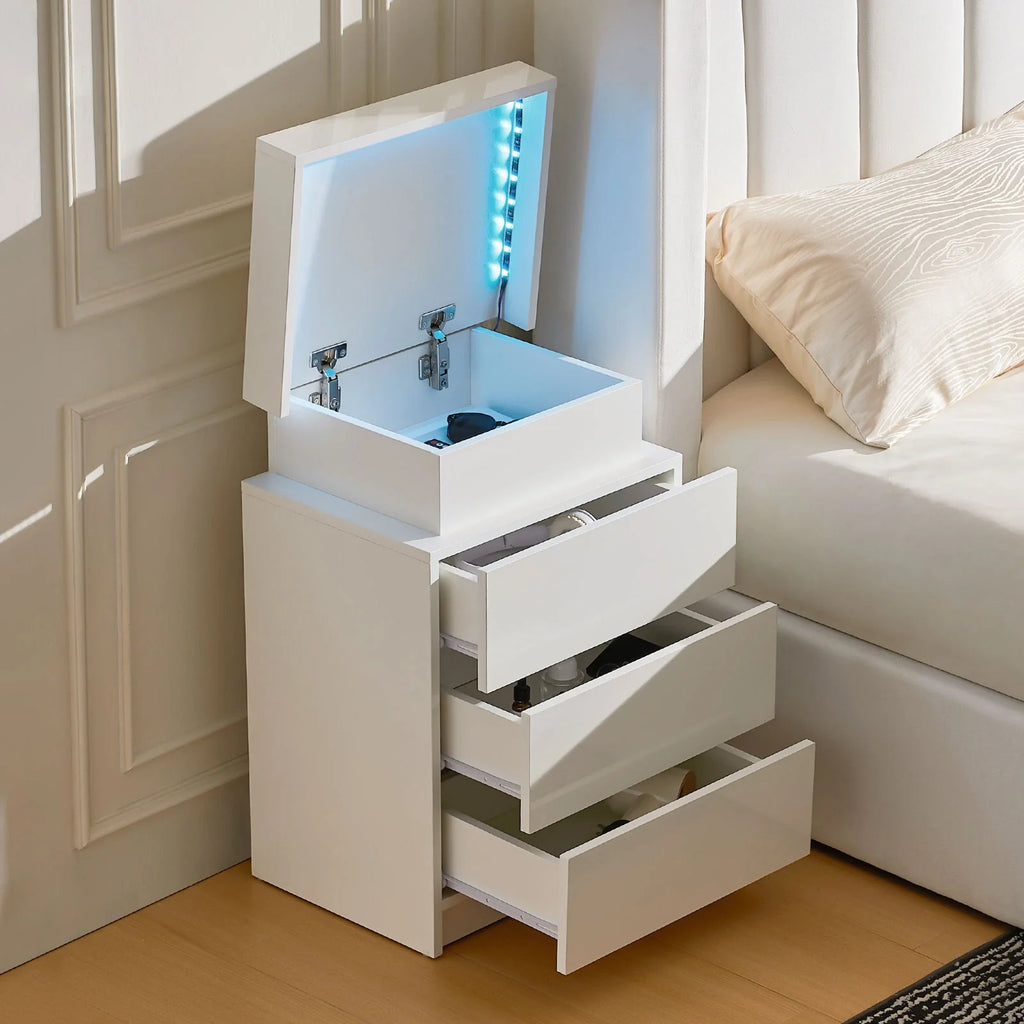 Kumar Bedside Table [Voice Controllable LED Lights]-2