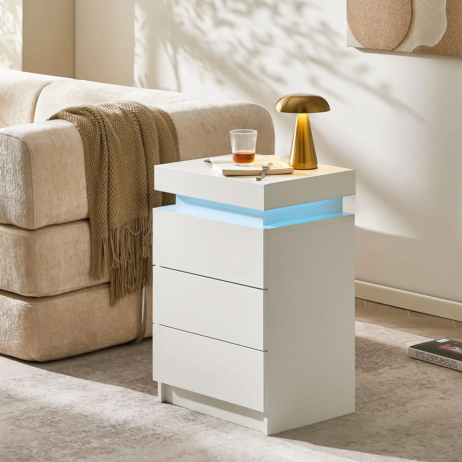 Kumar Bedside Table [Voice Controllable LED Lights]-3