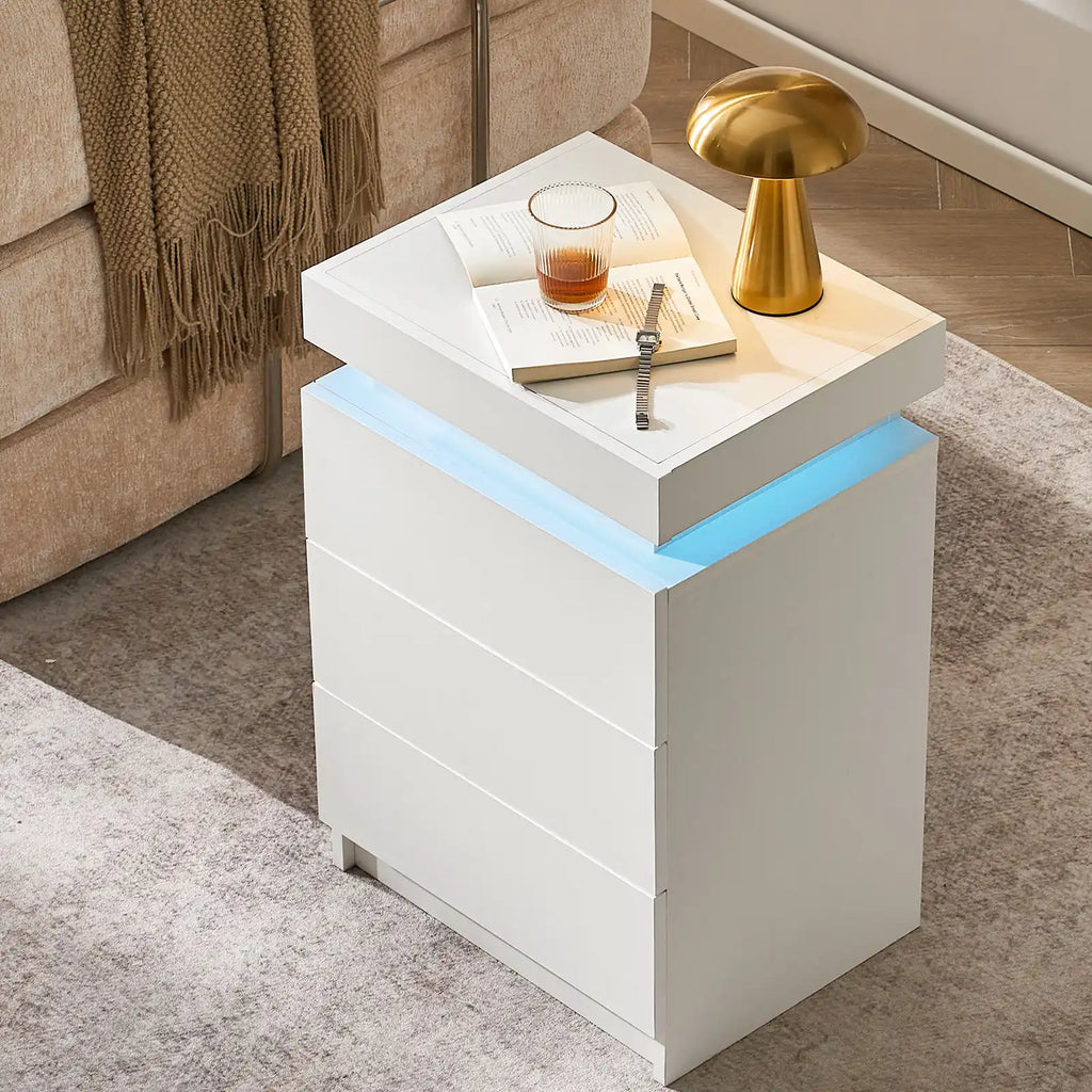 Kumar Bedside Table [Voice Controllable LED Lights]-4