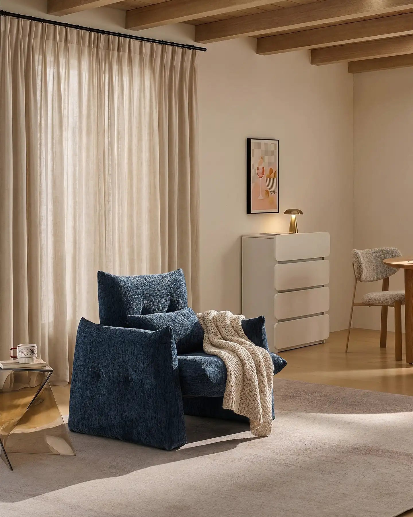 Kumo Navy Blue Accent Chair [Pre-Order]-2