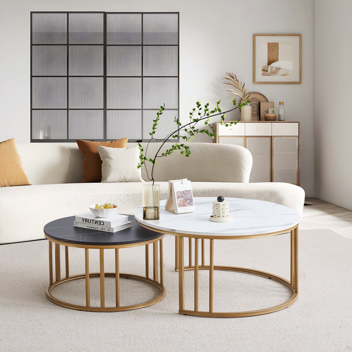 Lepore Marble Nesting Coffee Table Set-5