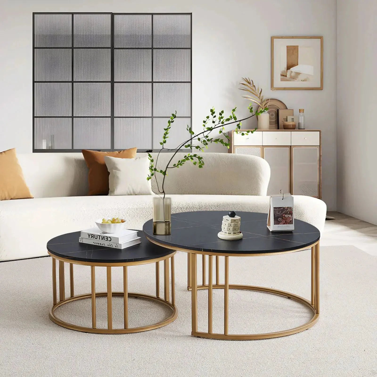 Lepore Marble Nesting Coffee Table Set-0