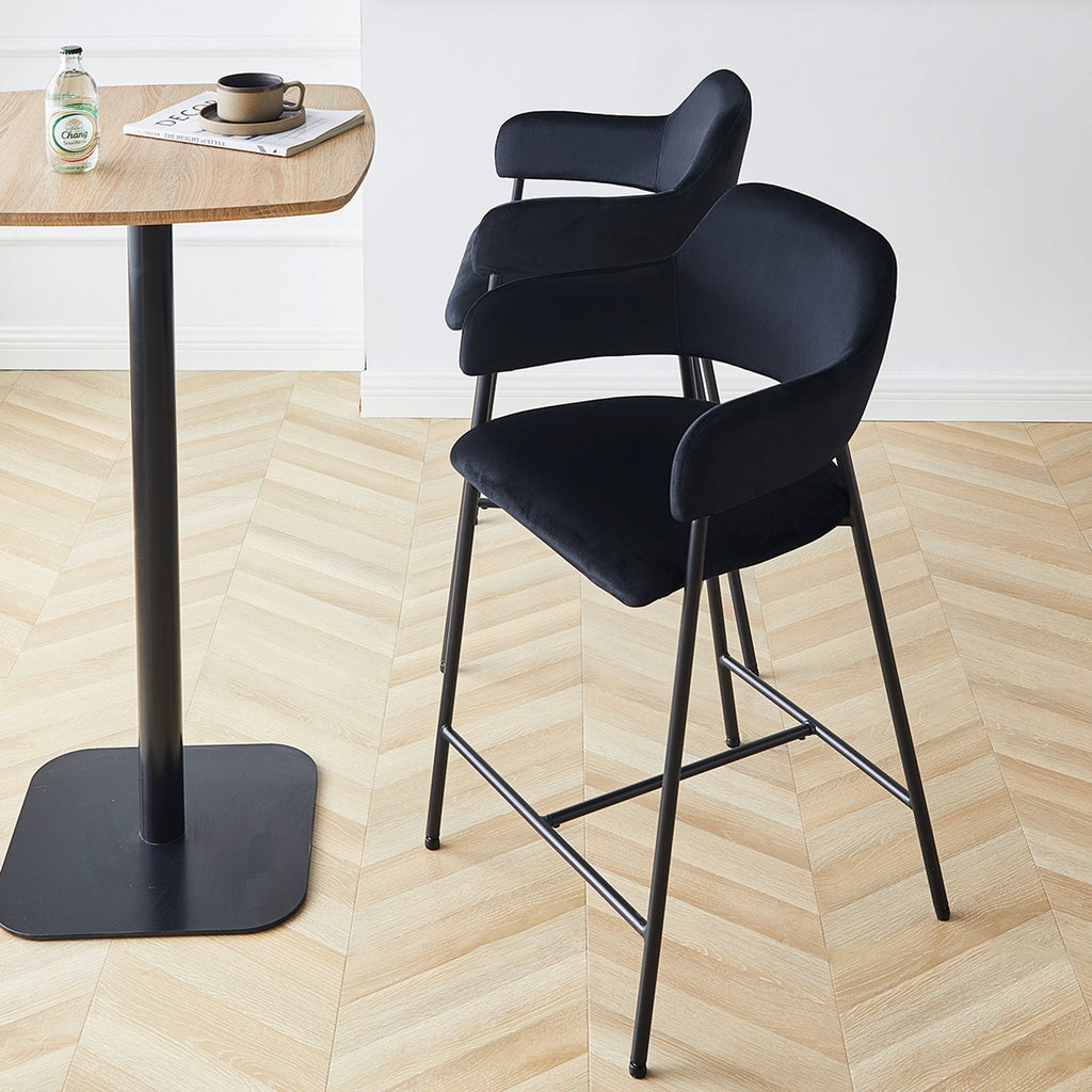 Lukka Velvet Bar Stool [65cm][Set of 2]-1