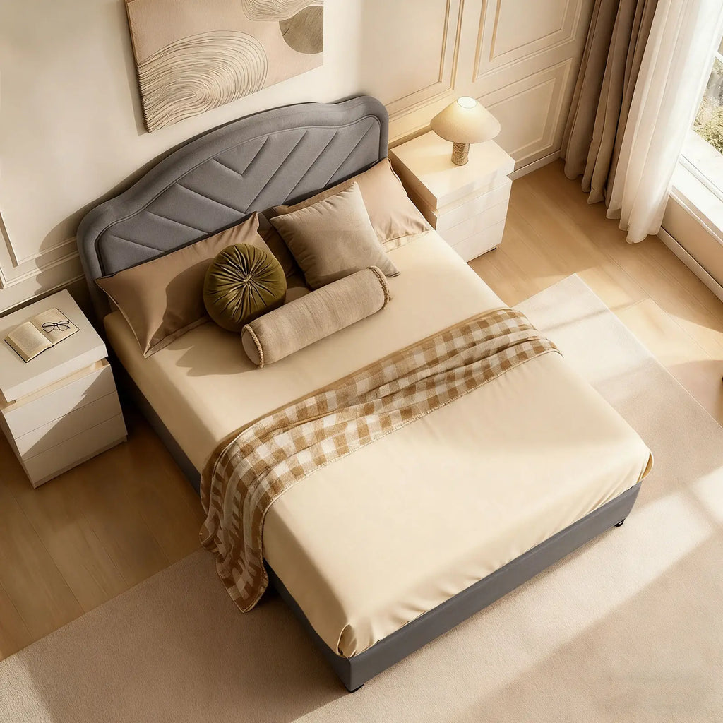 Luniva Grey LED Double Bed Frame-3