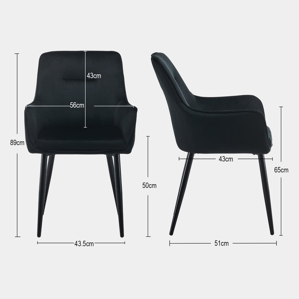 Maxine Velvet Dining Chairs [Set of 2]-4