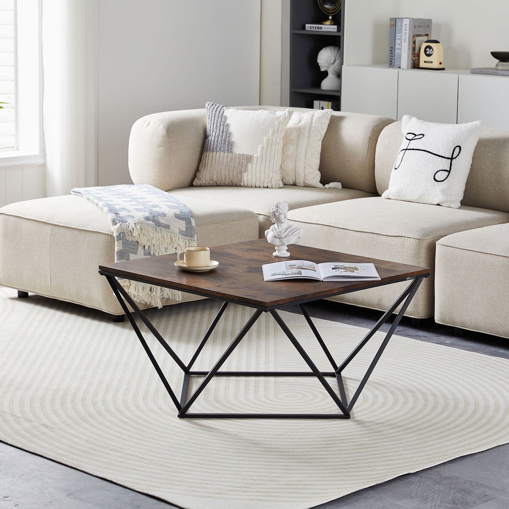 Mayme Industrial Coffee Table [Oak Pattern] [MDF]-3
