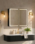 Mira Black Bathroom Mirror Cabinet-0